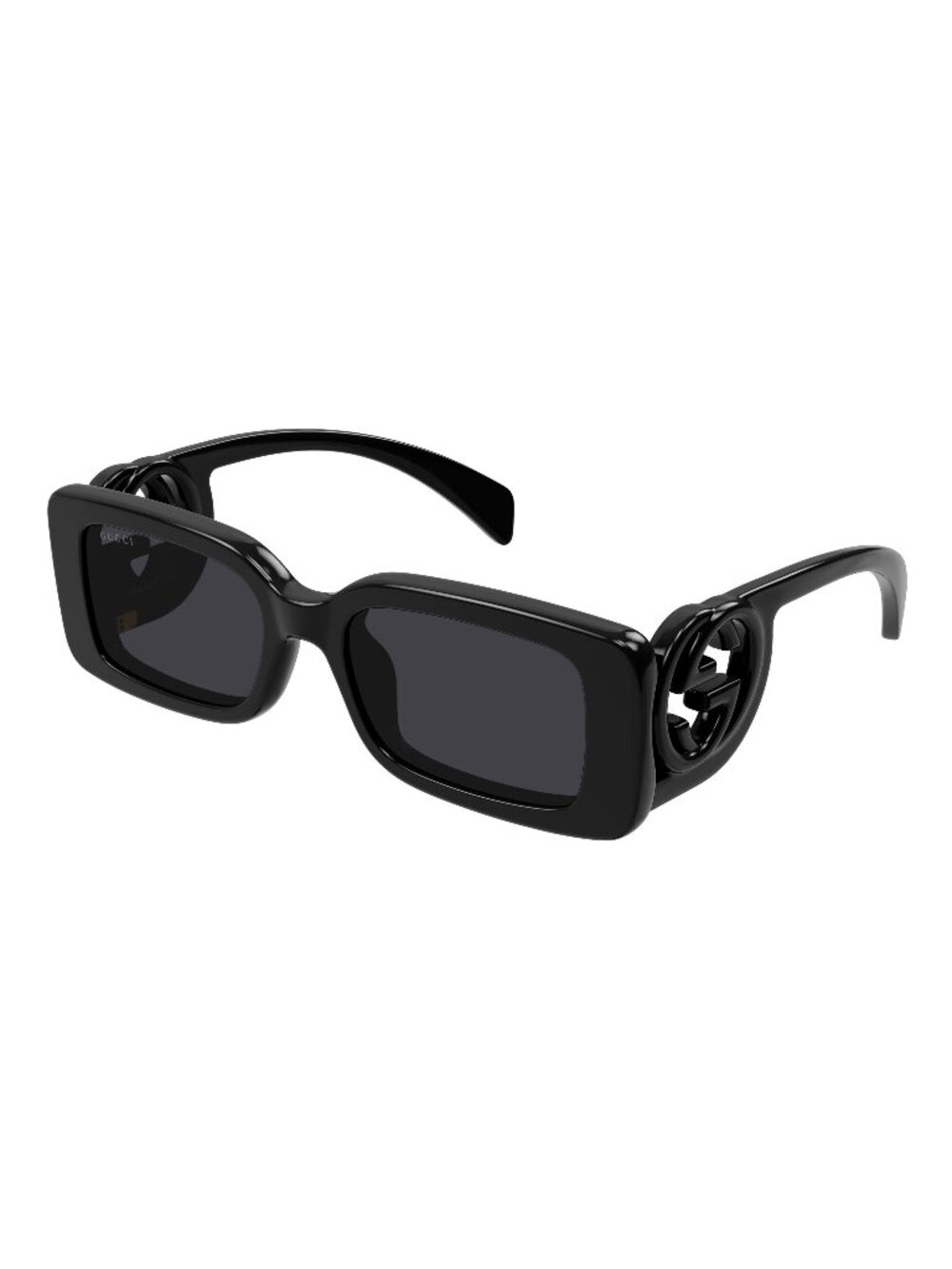 New Gucci Women's Sunglasses Black Square Grey Lens Injected Frame GG1325S 001